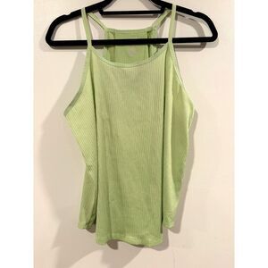 Tek Gear Ribbed Workout Tank Top Size L Light Green Racerback Athletic Stretch